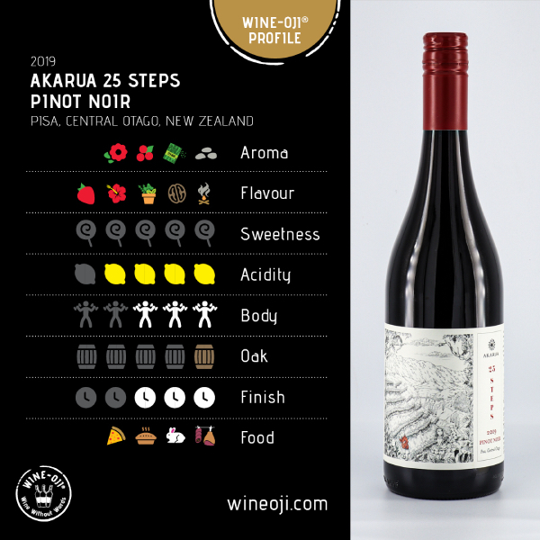 2019 Akarua 25 Steps Pinot Noir Pisa, Central Otago, NZ