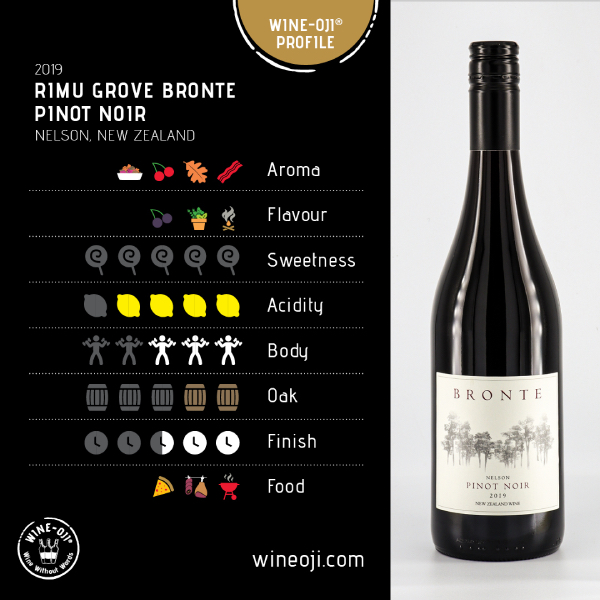 2019 Rimu Grove Bronte Pinot Noir, Nelson, New Zealand