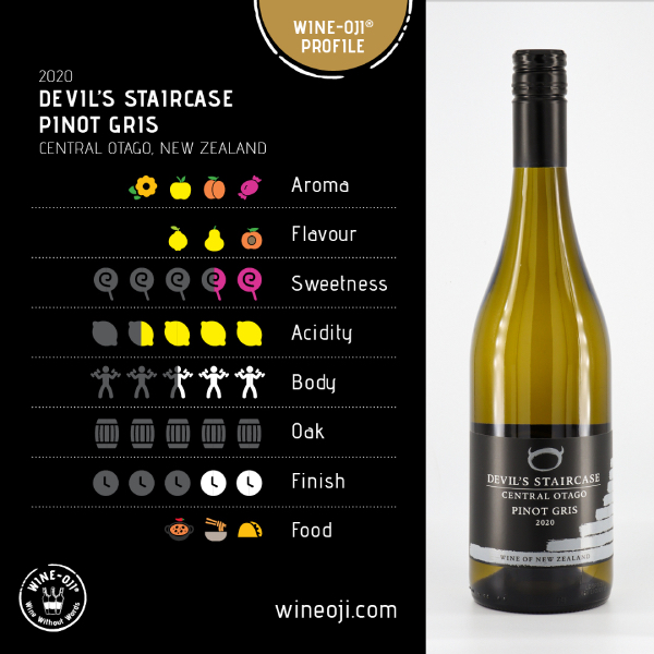2020 Devil’s Staircase Pinot Gris, Central Otago, New Zealand