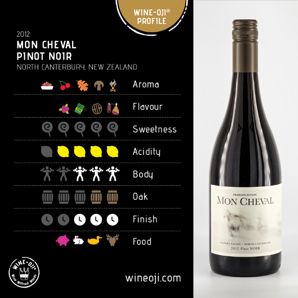2012 Mon Cheval Pinot Noir, North Canterbury, New Zealand