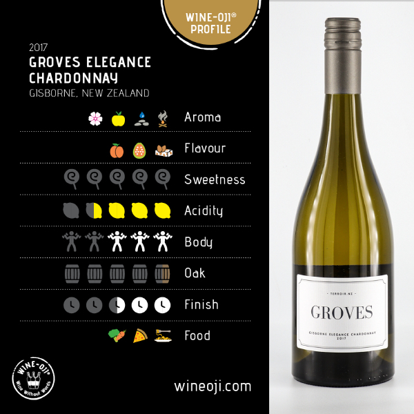 2017 Groves Elegance Chardonnay, Gisborne, New Zealand