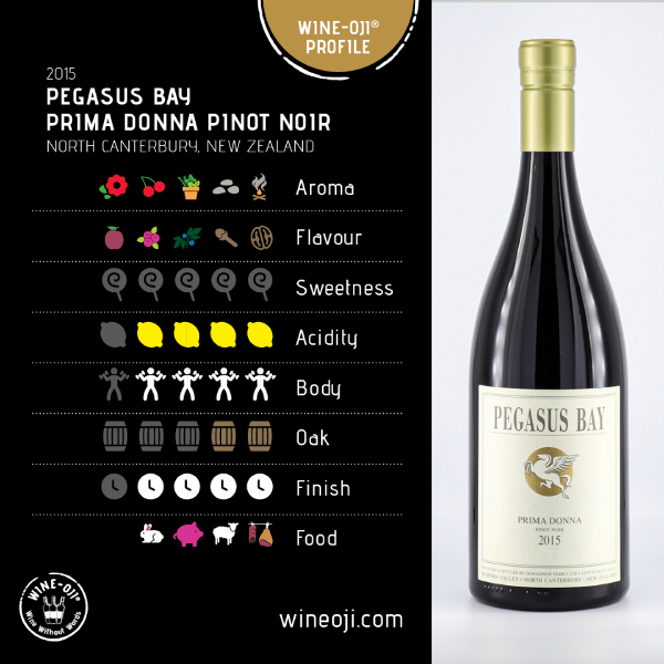 2015 Pegasus Bay Prima Donna Pinot Noir, North Canterbury, New Zealand
