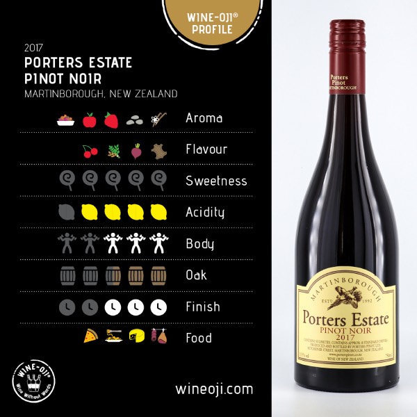 2017 Porters Estate Pinot Noir, Martinborough, New Zealand
