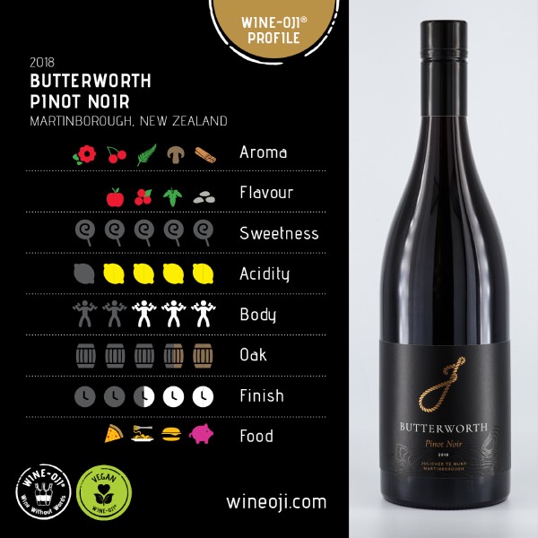 2018 Butterworth Pinot Noir, Martinborough, New Zealand
